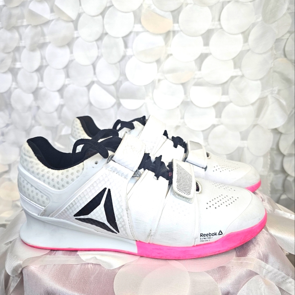 Reebok Women's LEGACYLIFTER Sneaker, White/Black/Acid Pink, W8.5 US